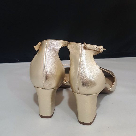 A2 BY AEROSOLES OOHLALA GOLD LEATHER WOMEN'S SHOES - Picture 4 of 5